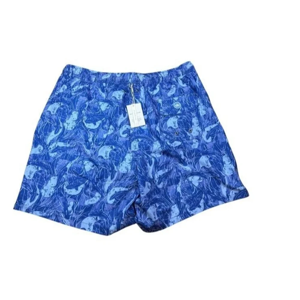 Lined Swim Trunks Shark Sighting Crown Shorts Beach